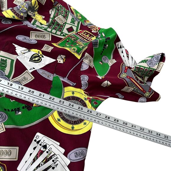 Vintage Southpole Shirt Men’s XL Red Casino Gambling Vegas Poker Button-Up Y2K - Picture 7 of 9